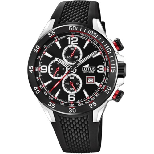 LOTUS Black Rubber Chronograph L18673/3