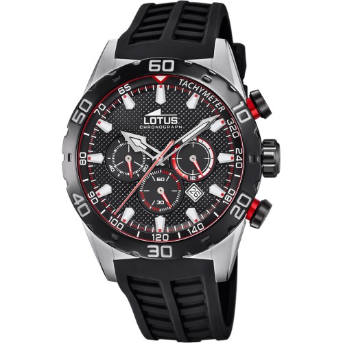LOTUS Black Rubber Chronograph L18677/3