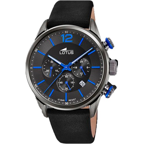 LOTUS Black Leather Chronograph L18687/3