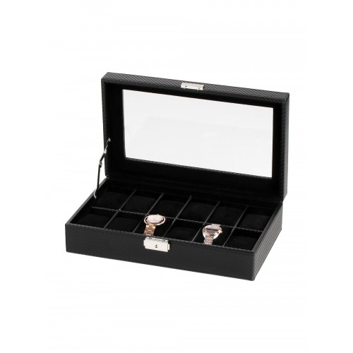 Rothenschild Watch Box RS-1098-12CFBL For 12 Watches black