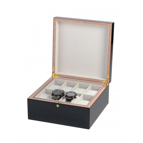 Rothenschild watch & jewellery box RS-5598-8 for 8 watches carbon-grey